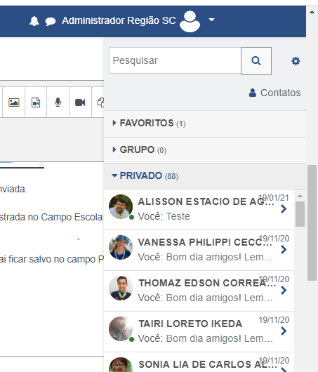 Modelo Como fica salvo o contato